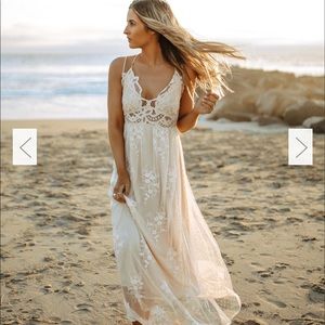 PARADISE ISLAND SCALLOPED VANILLA LACE MAXI DRESS from Magnolia Boutique